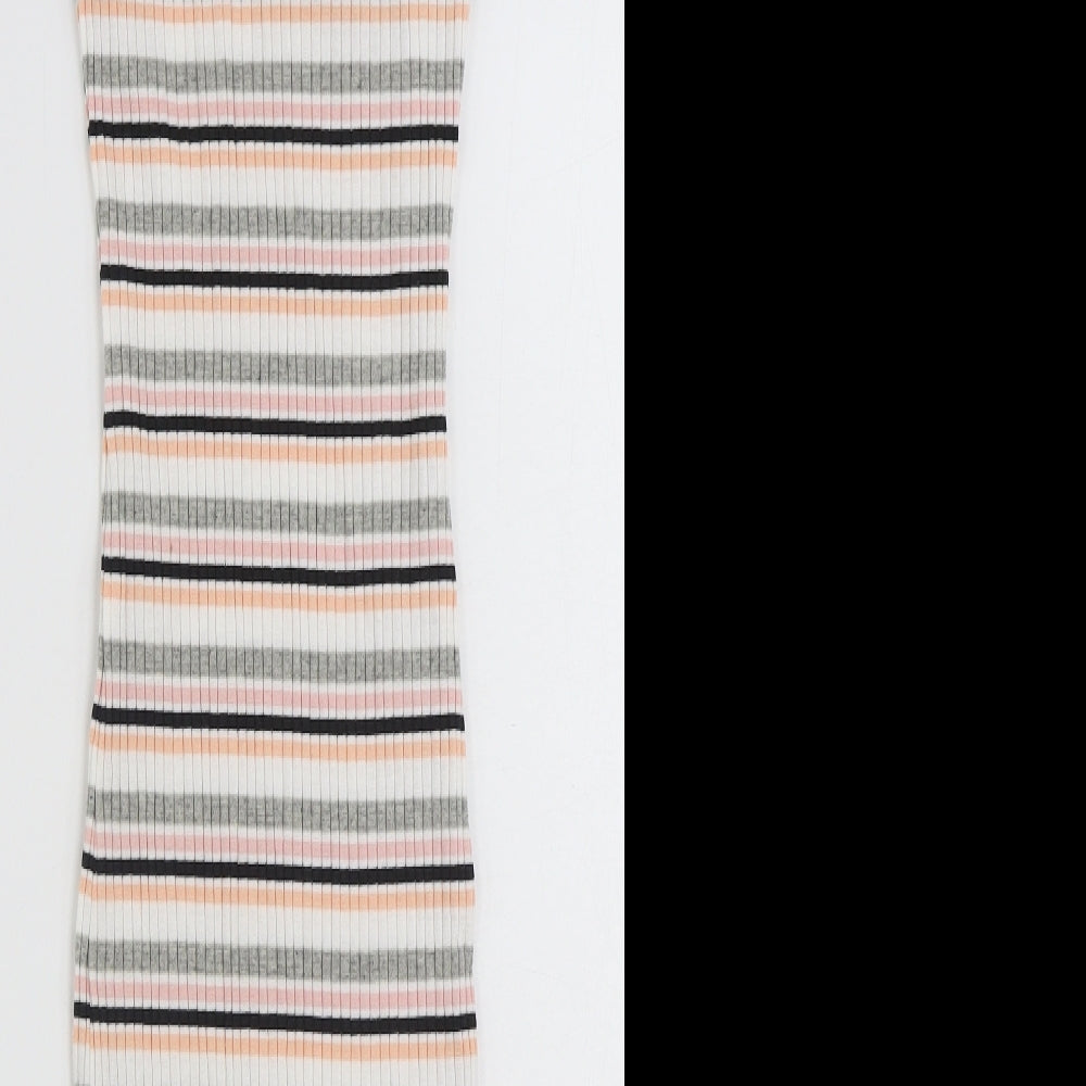 Primark Womens Multicoloured Striped Cotton Tank Dress  Size 6  Scoop Neck Pullover