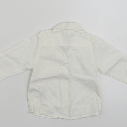 name it Girls White  100% Cotton Basic Button-Up Size 3-6 Months Collared Button - Size 4-6 Months