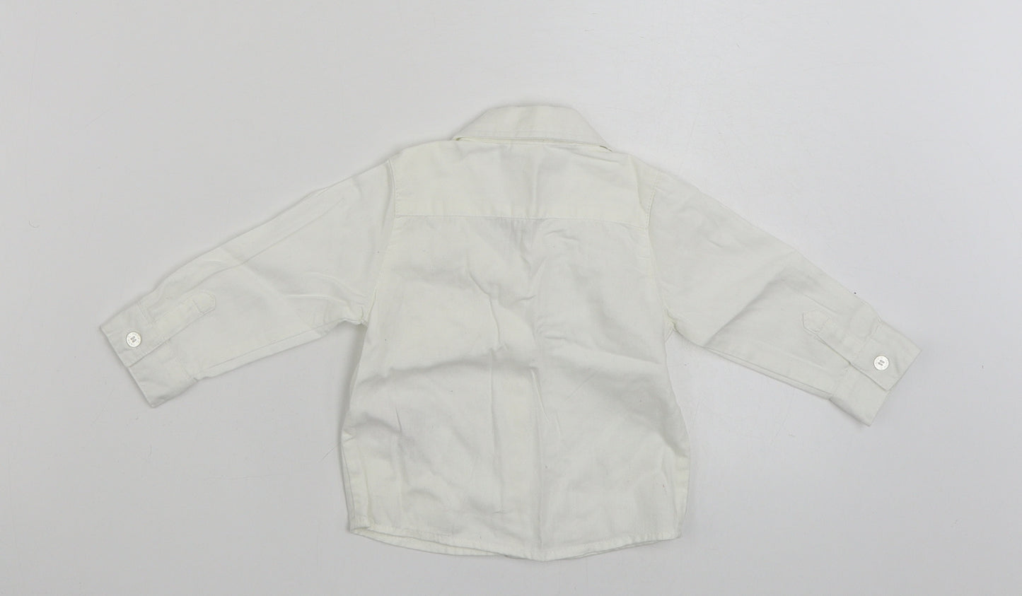 name it Girls White  100% Cotton Basic Button-Up Size 3-6 Months Collared Button - Size 4-6 Months
