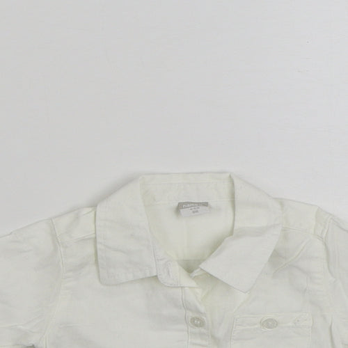 name it Girls White  100% Cotton Basic Button-Up Size 3-6 Months Collared Button - Size 4-6 Months