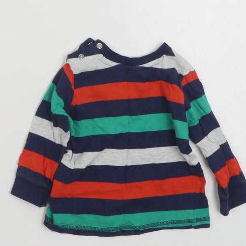 F&F Boys Multicoloured Colourblock 100% Cotton Basic T-Shirt Size 3-6 Months Crew Neck Pullover