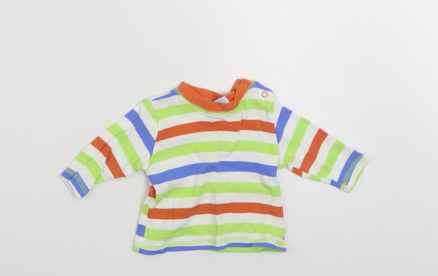 JUST TOO CUTE Baby Multicoloured Colourblock 100% Cotton Basic T-Shirt Size 3-6 Months Crew Neck Pullover