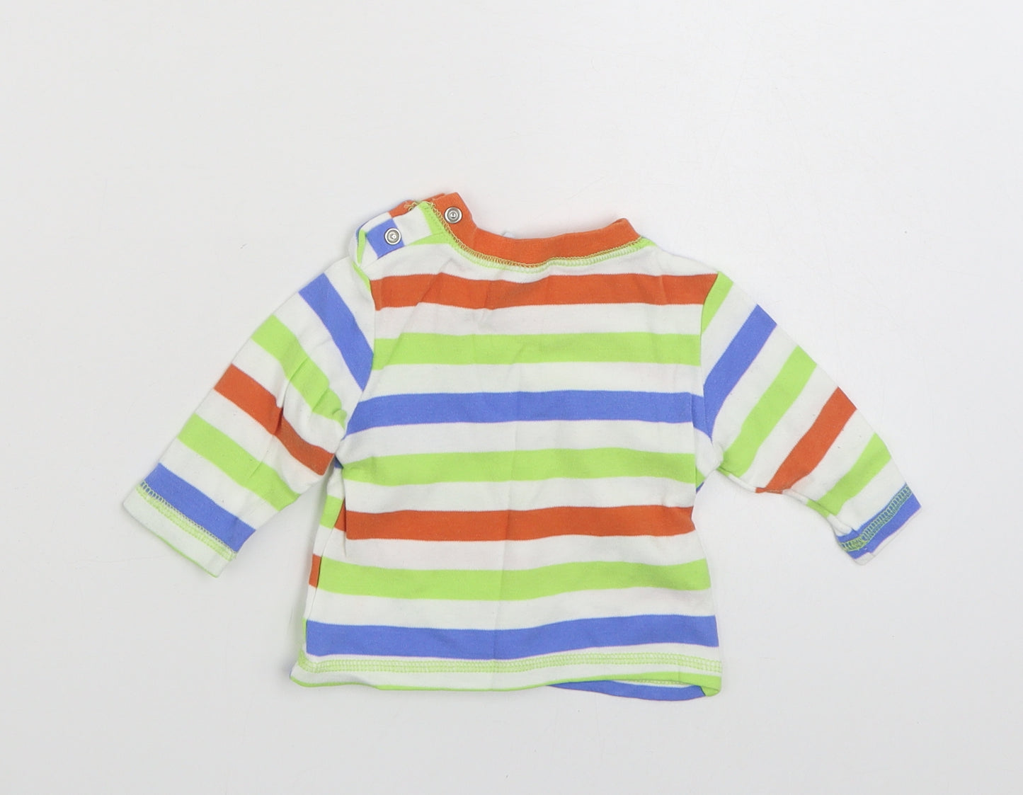 JUST TOO CUTE Baby Multicoloured Colourblock 100% Cotton Basic T-Shirt Size 3-6 Months Crew Neck Pullover