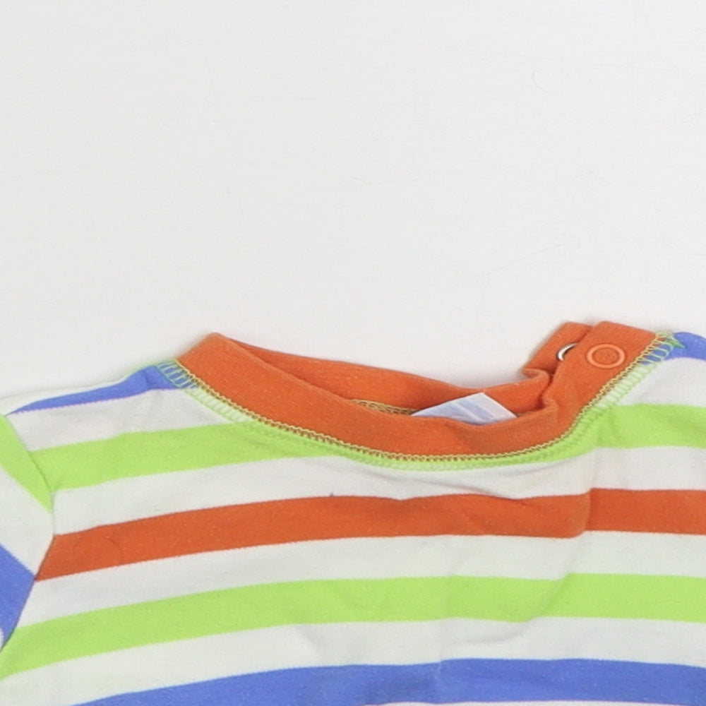 JUST TOO CUTE Baby Multicoloured Colourblock 100% Cotton Basic T-Shirt Size 3-6 Months Crew Neck Pullover