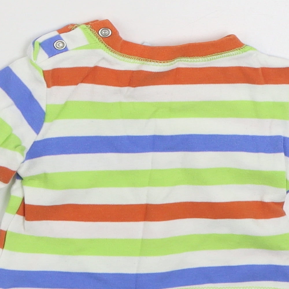JUST TOO CUTE Baby Multicoloured Colourblock 100% Cotton Basic T-Shirt Size 3-6 Months Crew Neck Pullover