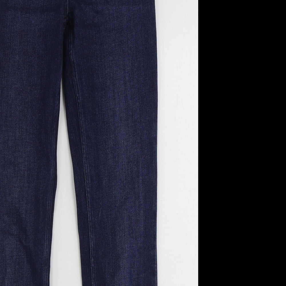 NEXT Womens Blue  Cotton Straight Jeans Size 12 L31 in Slim Zip