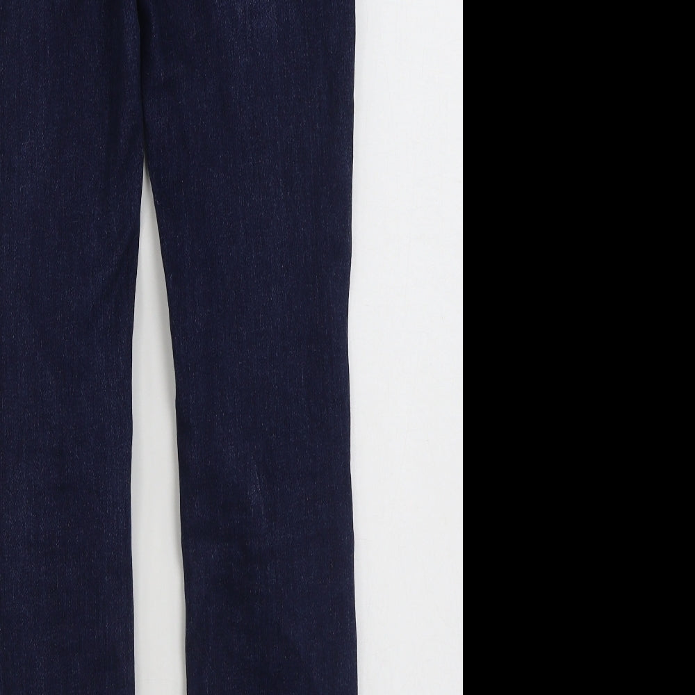 NEXT Womens Blue  Cotton Straight Jeans Size 12 L31 in Slim Zip