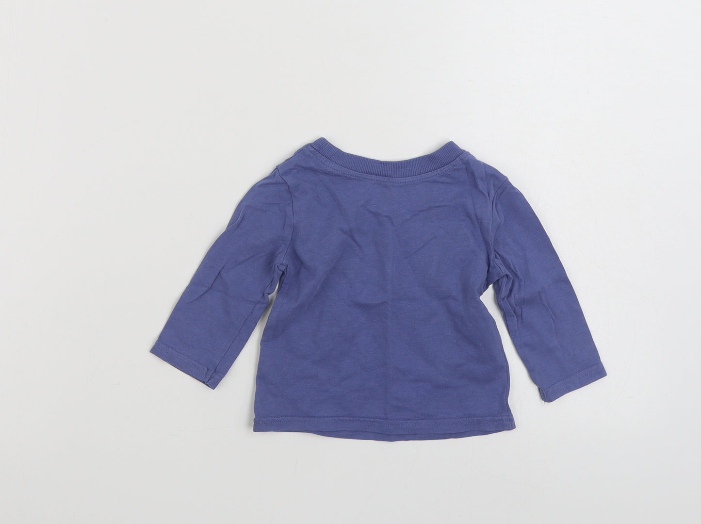 George Boys Blue  100% Cotton Basic T-Shirt Size 3-6 Months Crew Neck Pullover - Just Like My Daddy