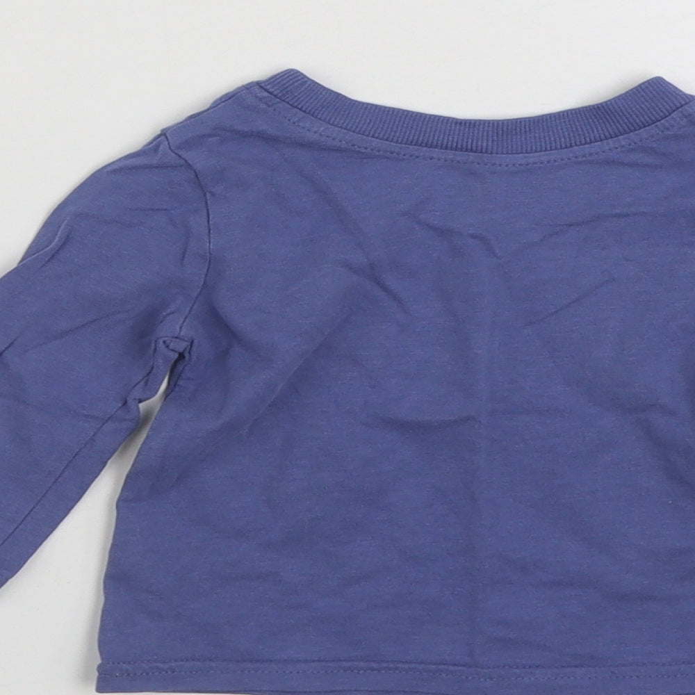 George Boys Blue  100% Cotton Basic T-Shirt Size 3-6 Months Crew Neck Pullover - Just Like My Daddy