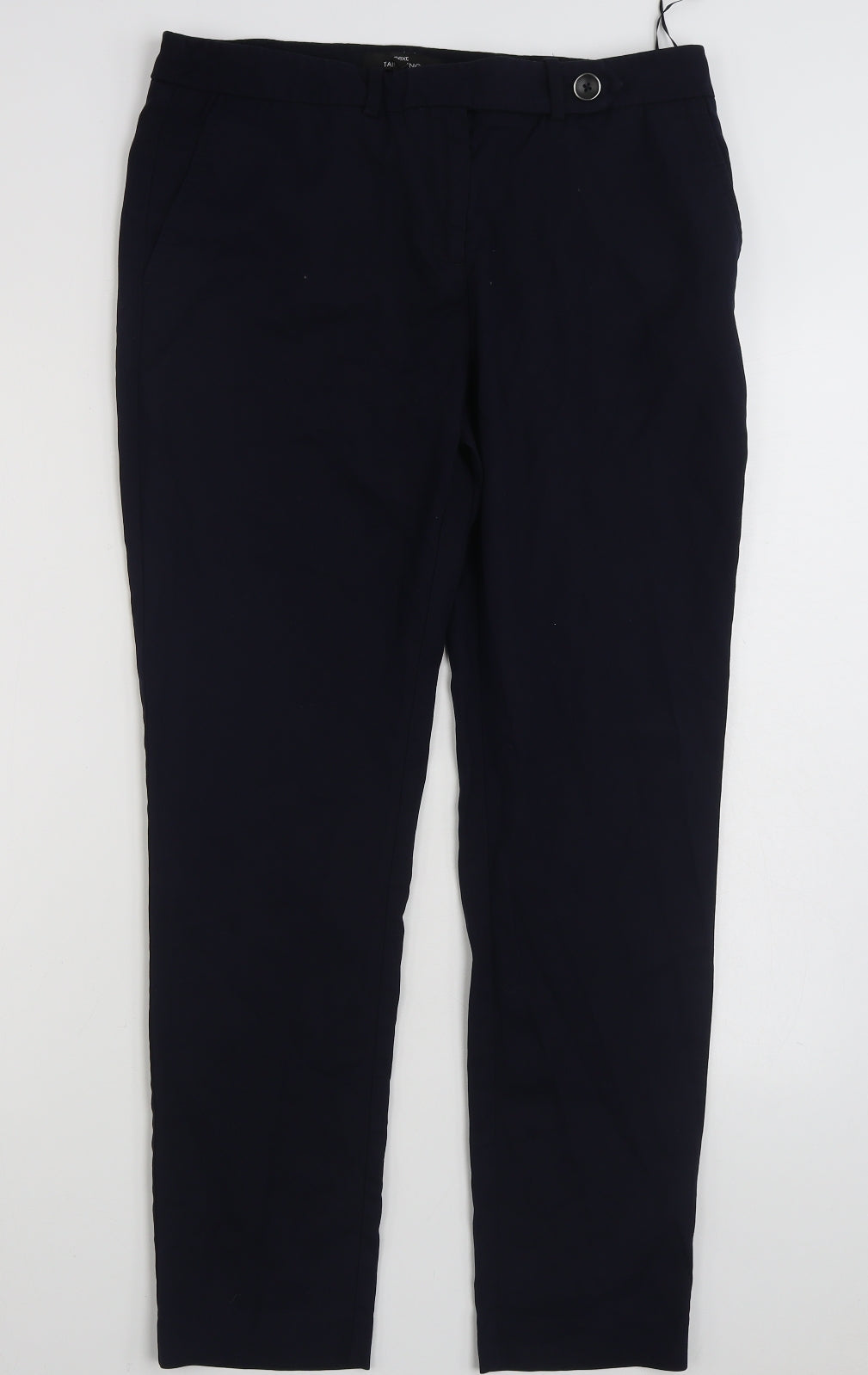 NEXT Womens Blue  Polyester Chino Trousers Size 12 L29 in Regular Zip