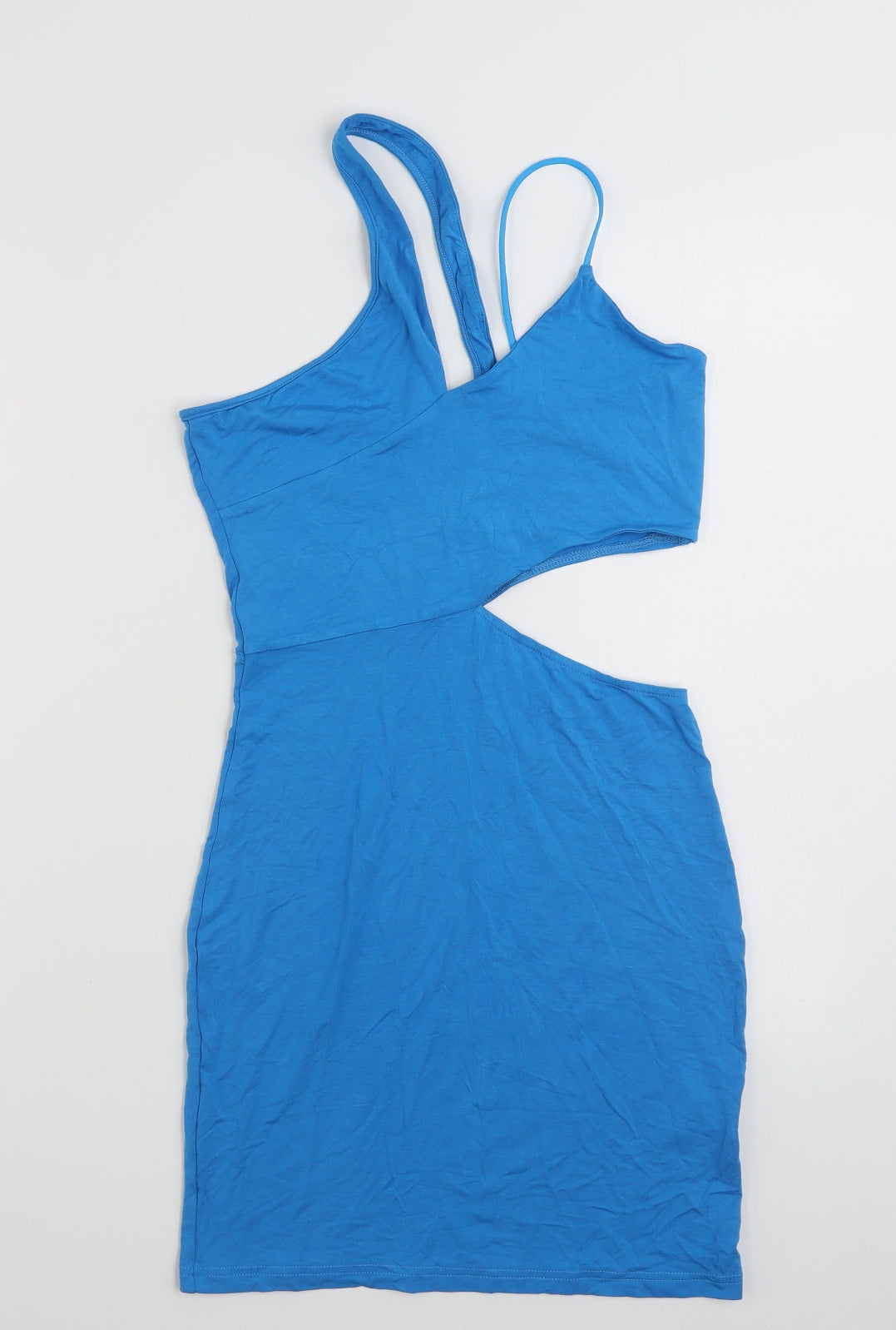SHEIN  Womens Blue  Viscose T-Shirt Dress  Size 8  V-Neck Pullover