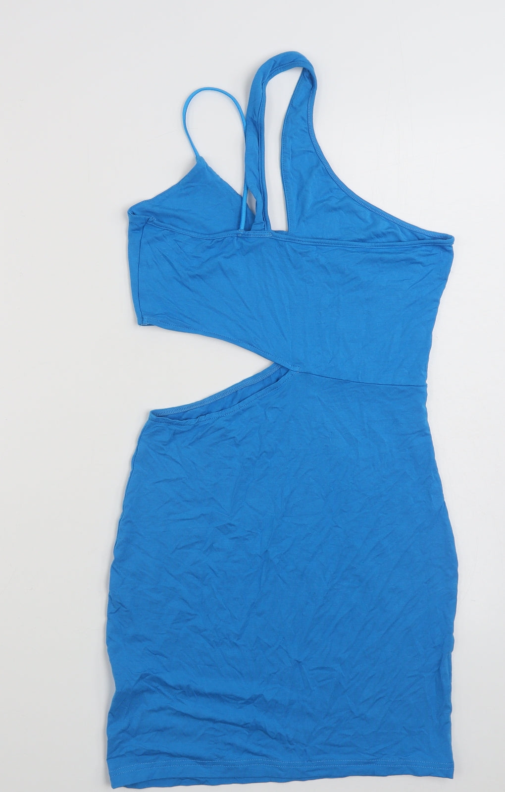 SHEIN  Womens Blue  Viscose T-Shirt Dress  Size 8  V-Neck Pullover