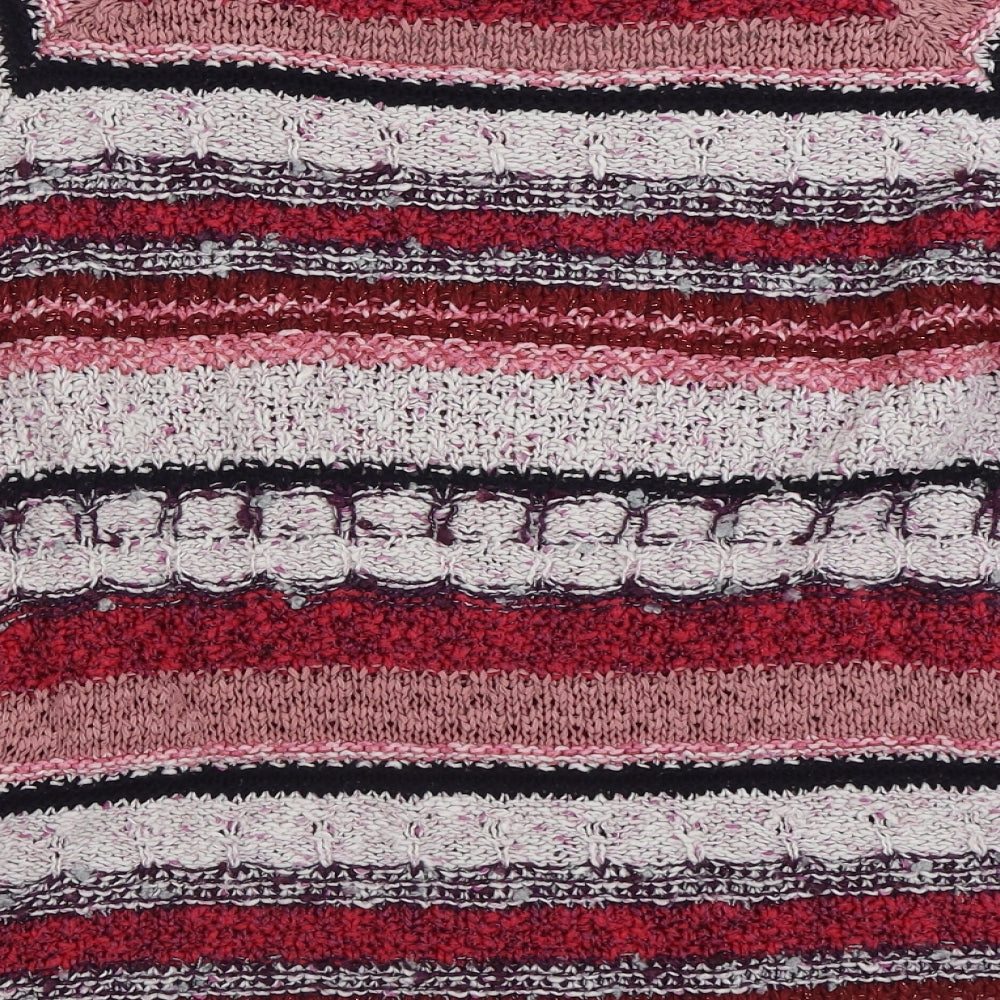 Per Una Womens Pink Round Neck Striped Cotton Pullover Jumper Size 20