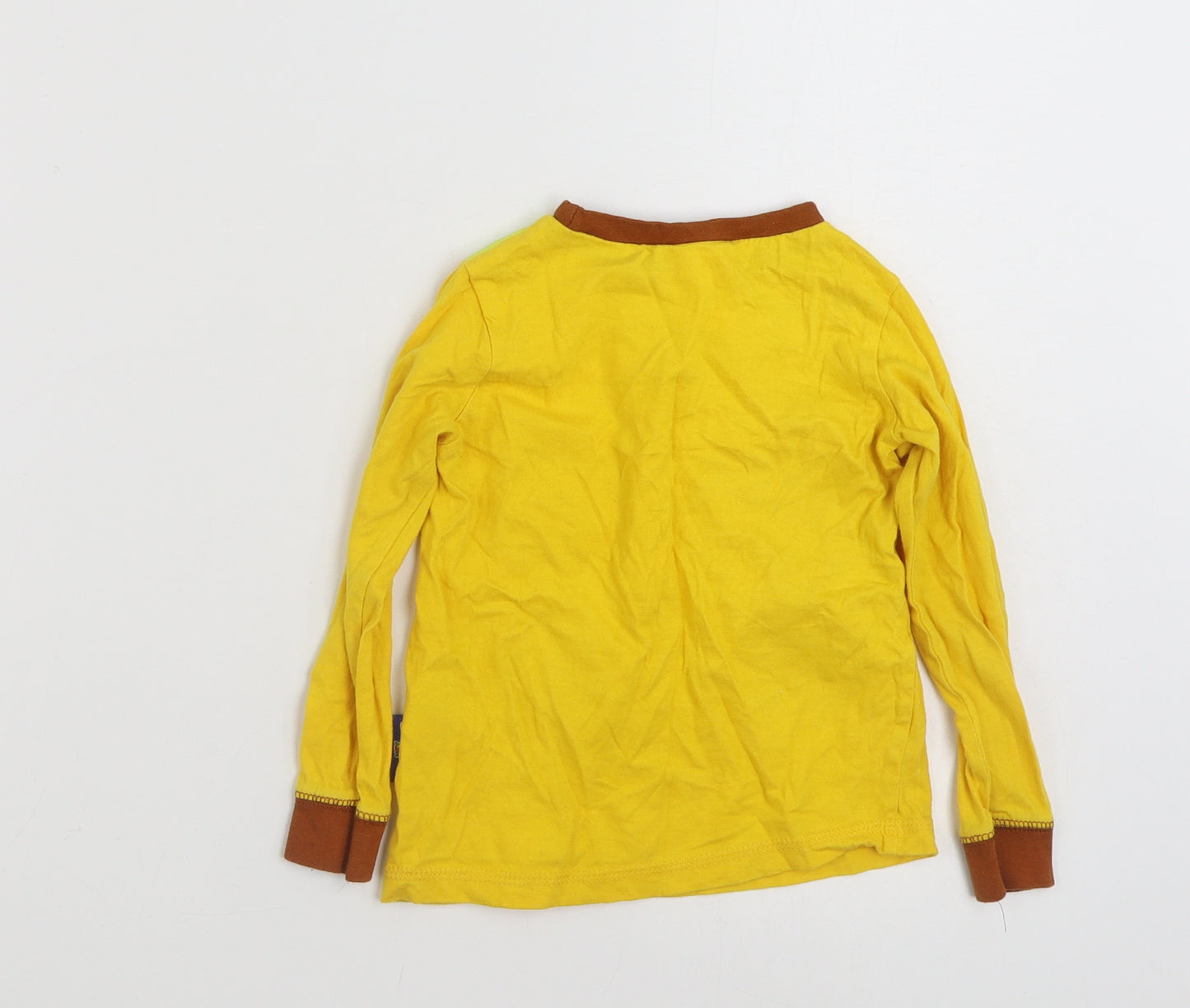 Studio Boys Yellow  100% Cotton Ringer T-Shirt Size 2-3 Years Crew Neck Pullover - Hey Duggee
