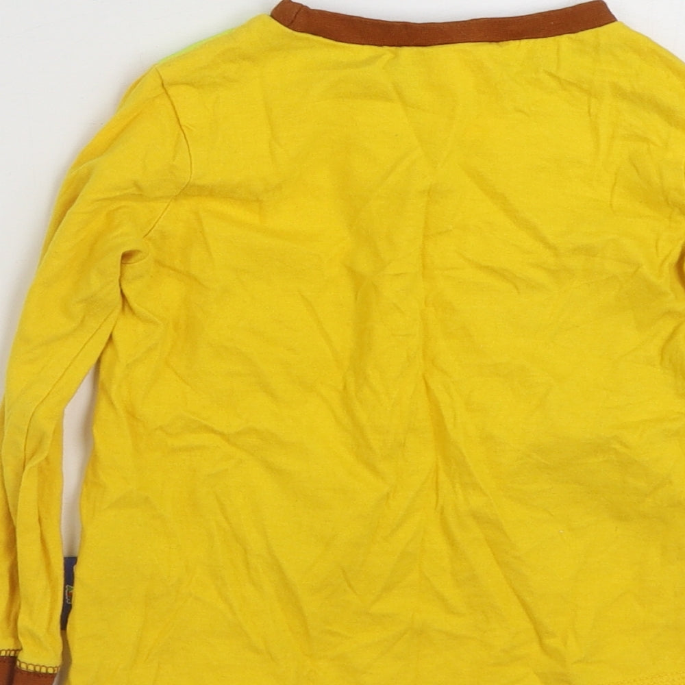 Studio Boys Yellow  100% Cotton Ringer T-Shirt Size 2-3 Years Crew Neck Pullover - Hey Duggee