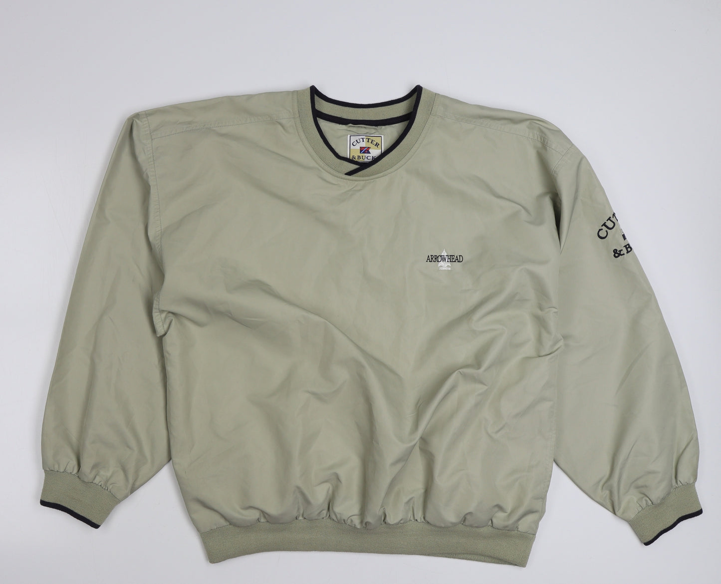Cutter & Buck Mens Beige  100% Polyester Basic Casual Size L V-Neck Pullover - Arrowhead