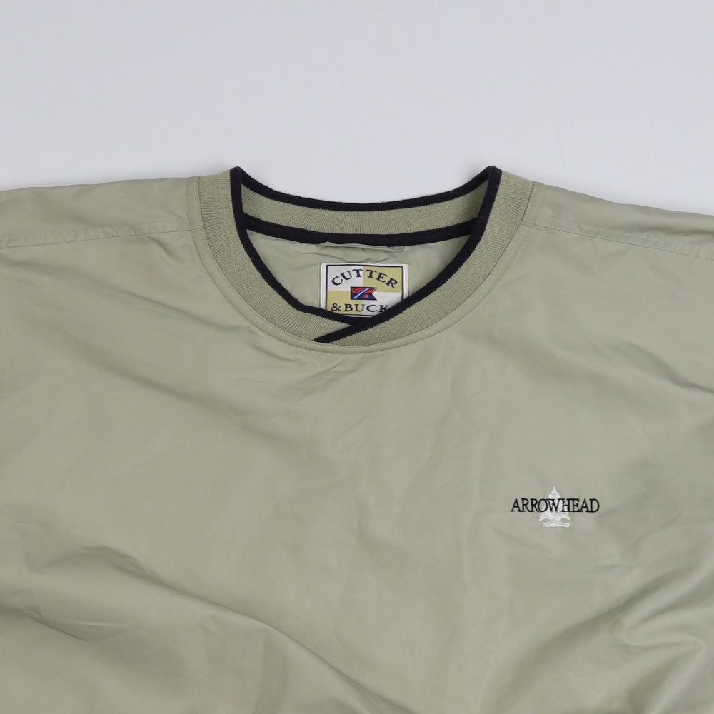Cutter & Buck Mens Beige  100% Polyester Basic Casual Size L V-Neck Pullover - Arrowhead