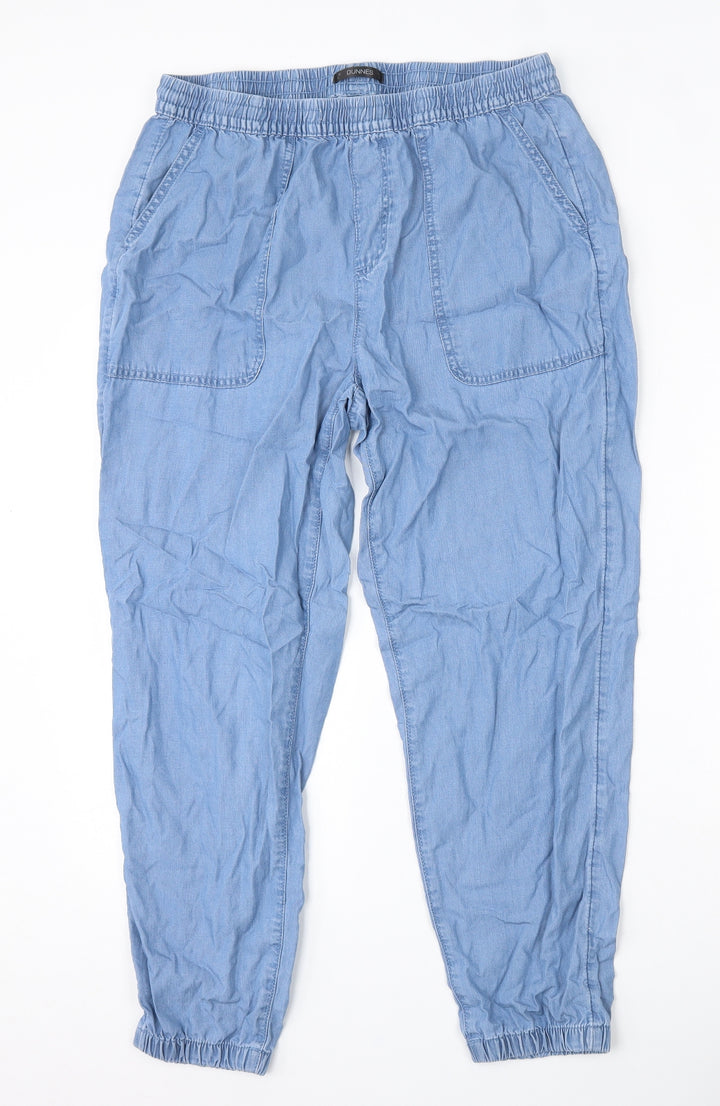 Dunnes Stores Mens Blue Lyocell Cargo Trousers Size M L26 in Regular