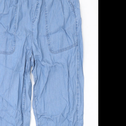 Dunnes Stores Mens Blue  Lyocell Cargo Trousers Size M L26 in Regular