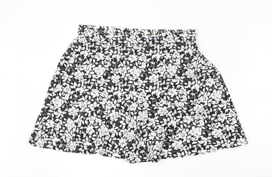 Front view of Pep&Co women’s multicoloured floral polyester a-line skirt, size UK 14