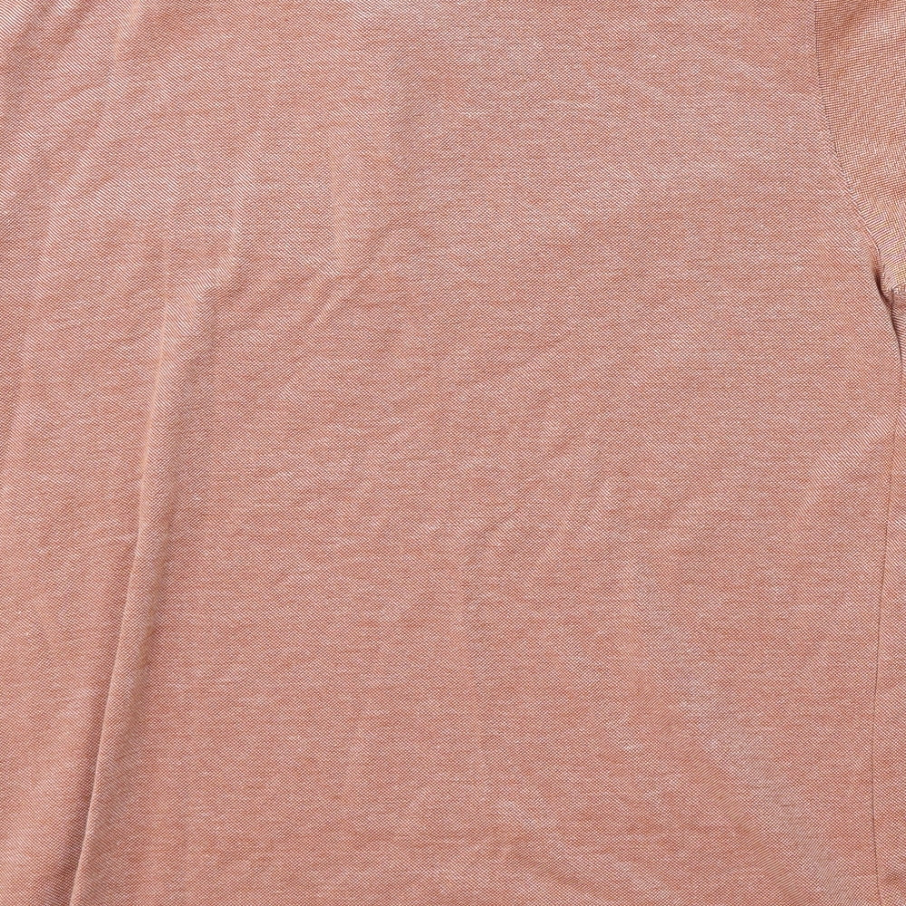 Dunnes Stores Mens Orange  Cotton  Polo Size M Collared Button