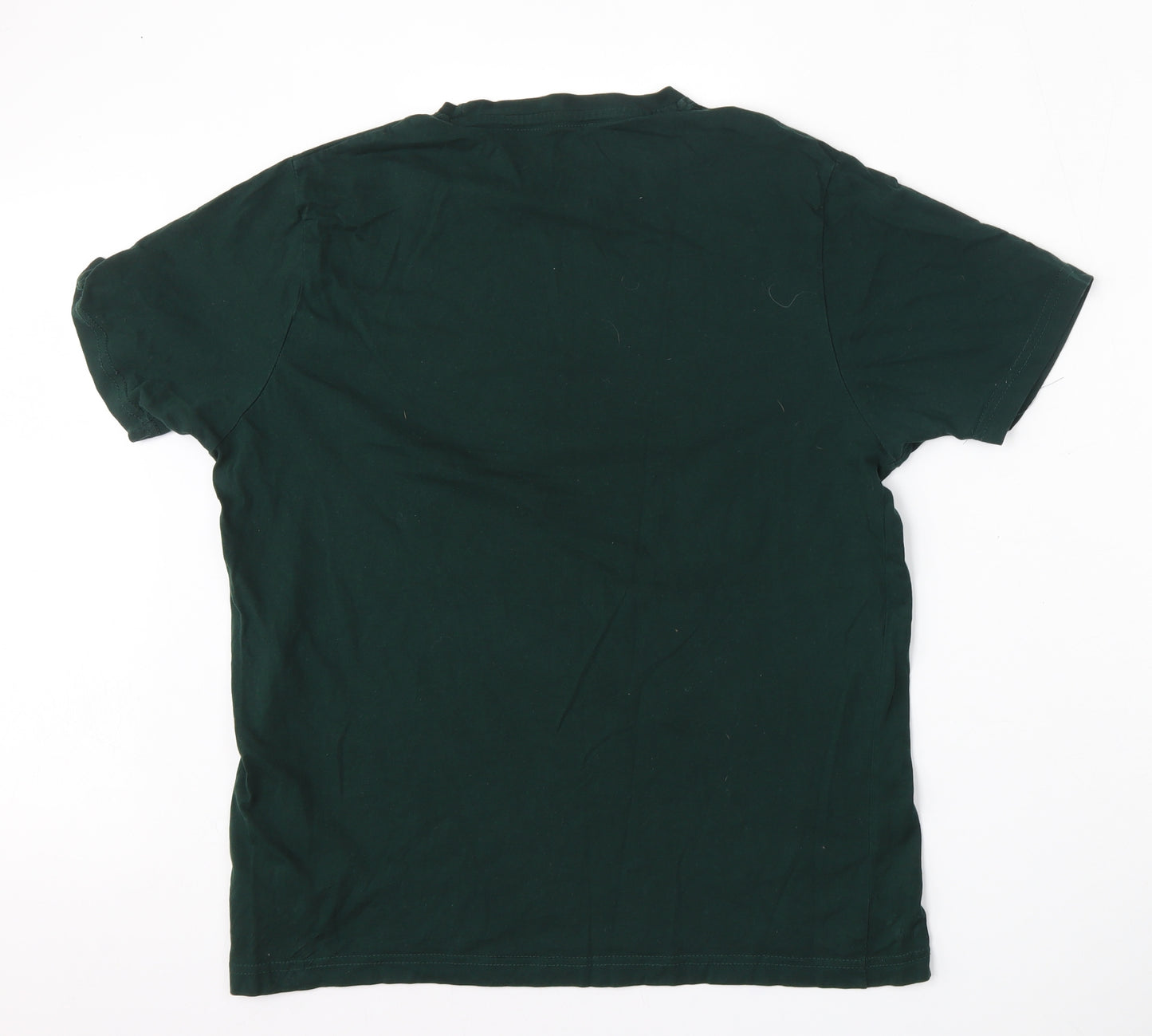 Dunnes Stores Mens Green  Cotton  T-Shirt Size L Round Neck