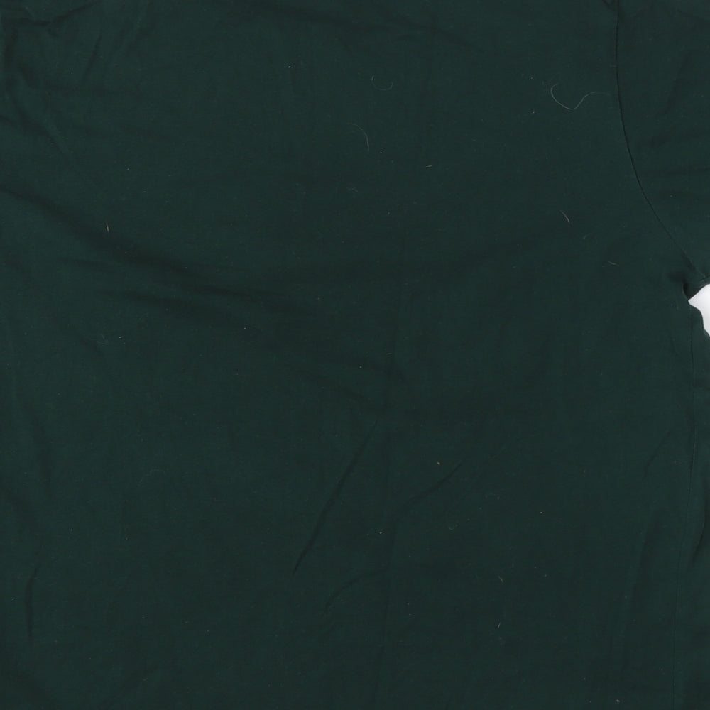 Dunnes Stores Mens Green  Cotton  T-Shirt Size L Round Neck