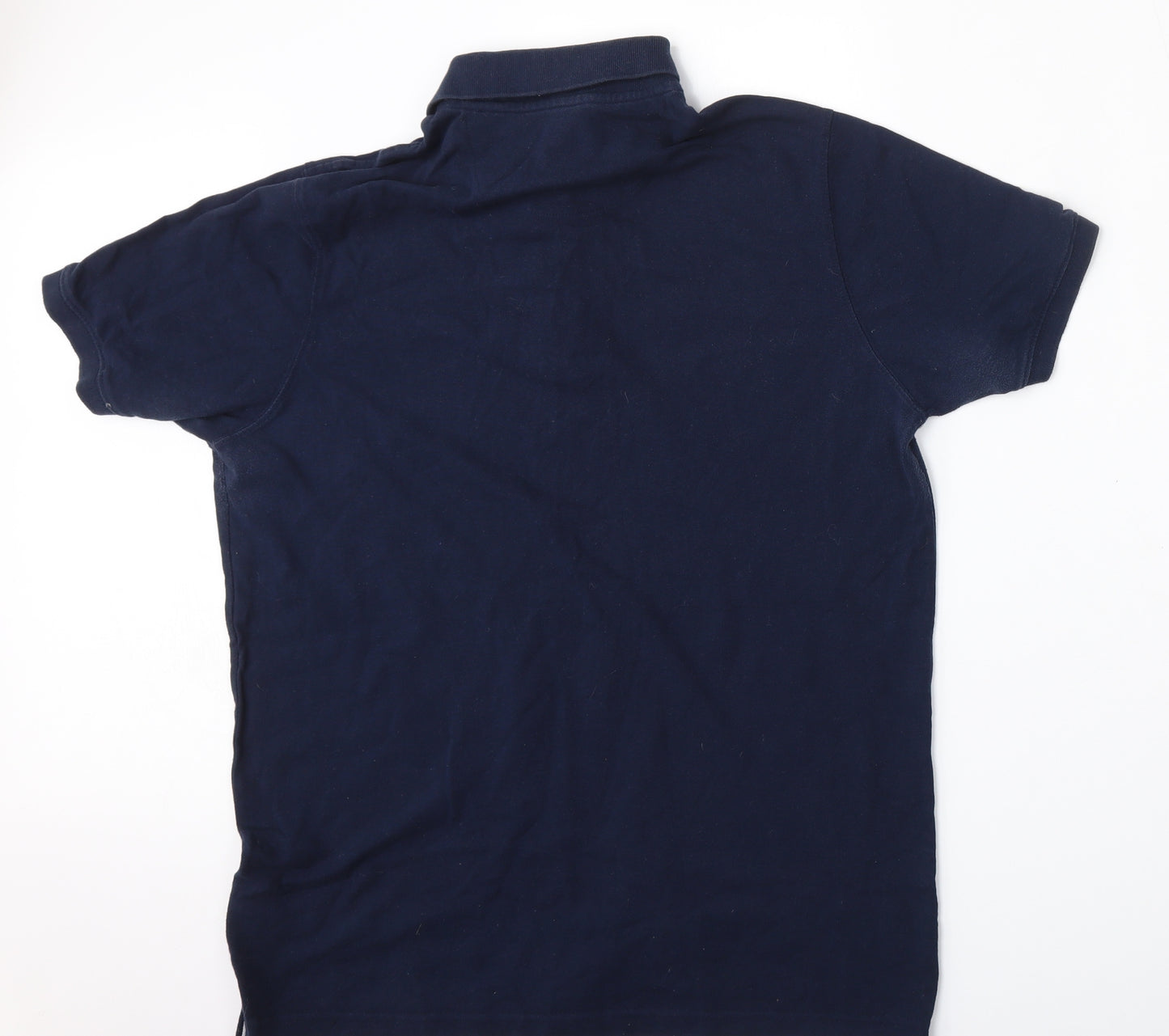 Cactus Mens Blue  Cotton  Polo Size M Collared Button