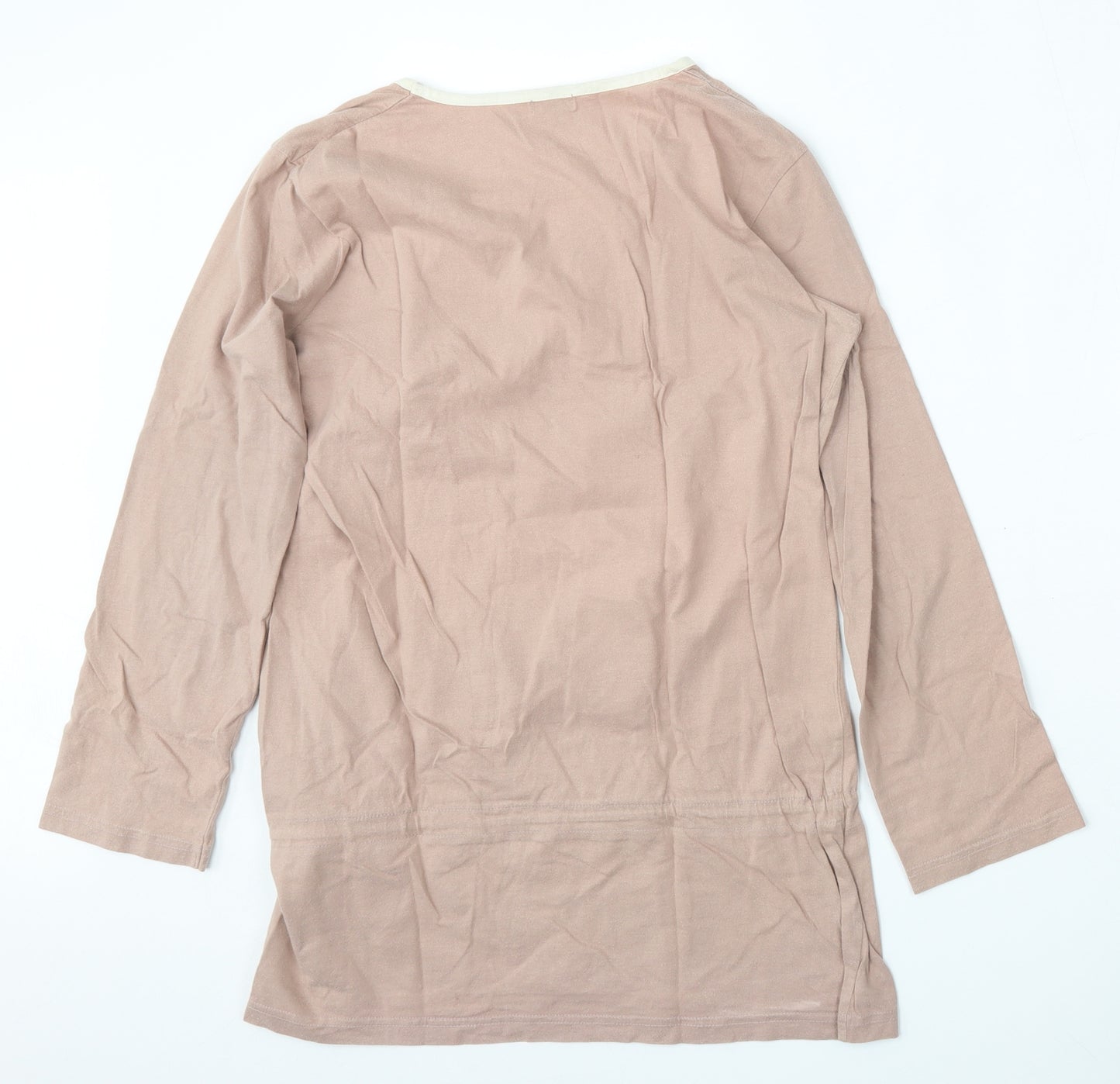 Biologique Womens Pink  Cotton Basic T-Shirt Size 14 Round Neck