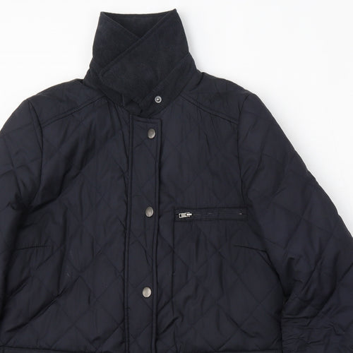 Dorothy Perkins Womens Blue Argyle/Diamond  Quilted Jacket Size 10