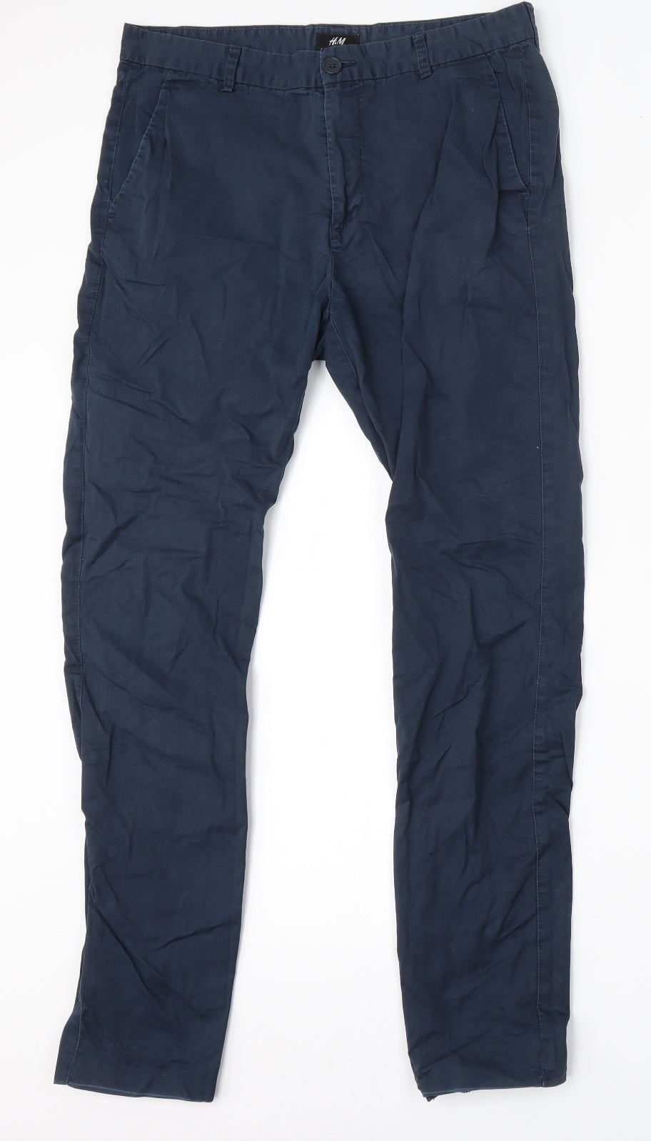 H&M Mens Blue  Cotton Skinny Jeans Size 33 L31 in Regular