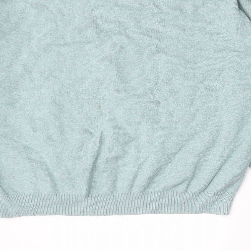 Topshop Womens Blue Round Neck  Cotton Pullover Jumper Size 12