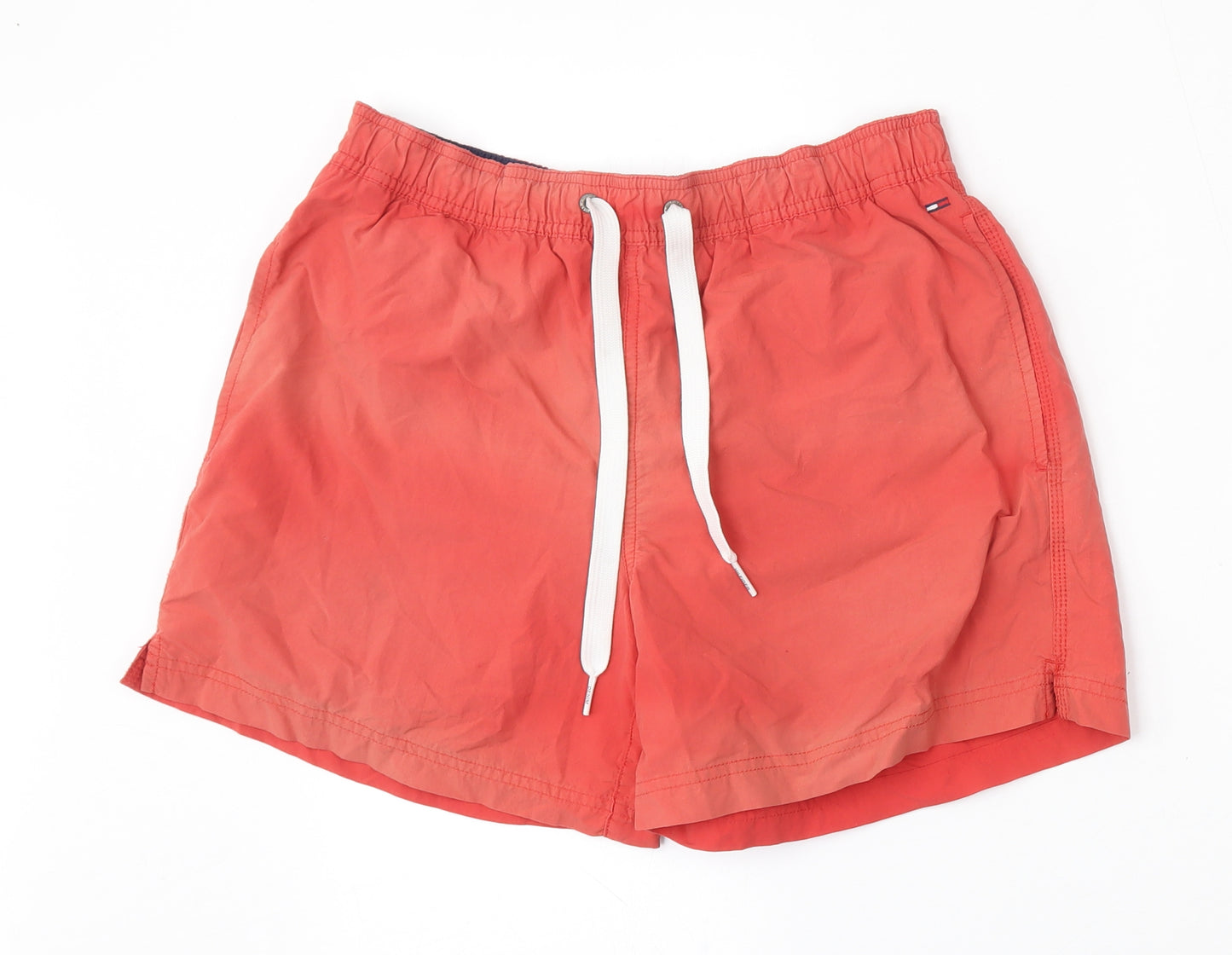 Tommy Hilfiger Mens Orange  Polyester Bermuda Shorts Size M L6 in Regular Tie