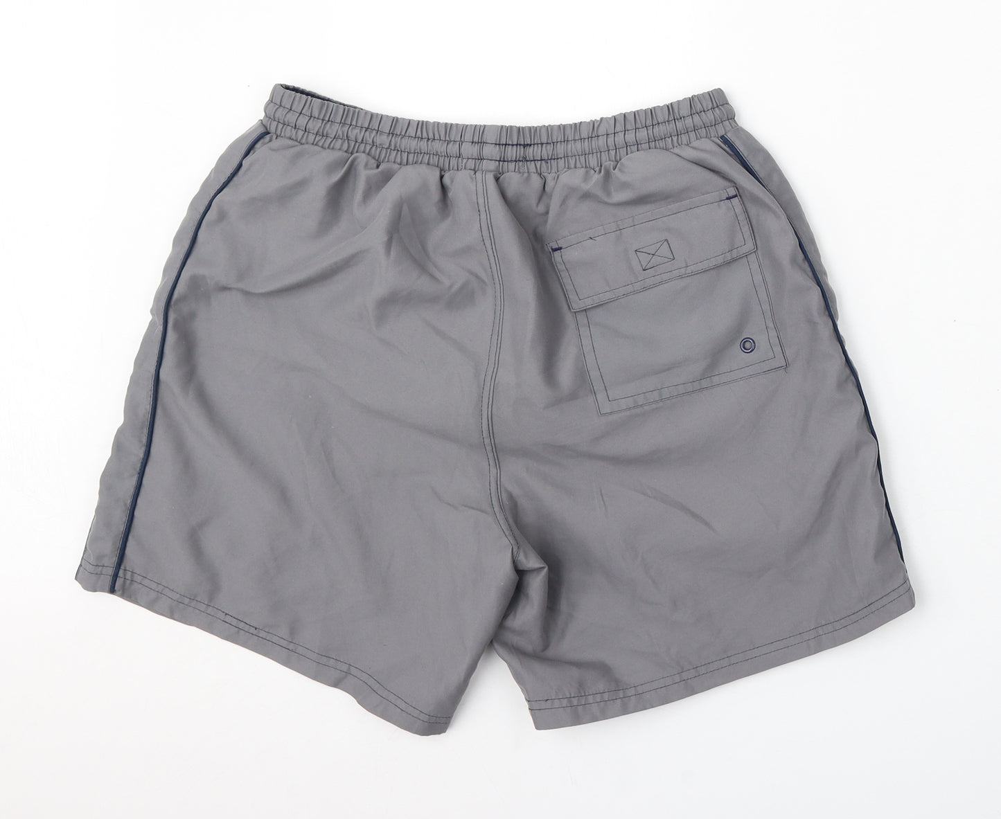 Easy Mens Grey  Polyester Sweat Shorts Size M L7 in Regular Tie