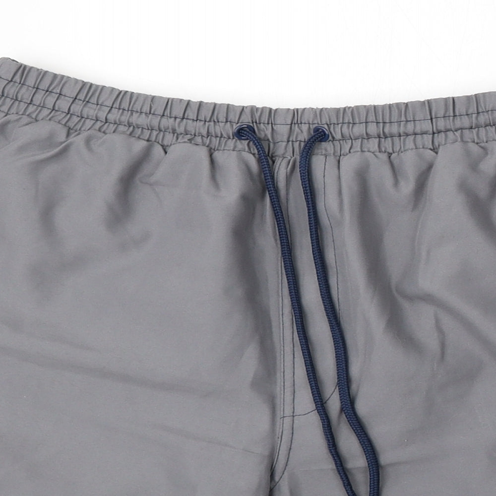Easy Mens Grey  Polyester Sweat Shorts Size M L7 in Regular Tie