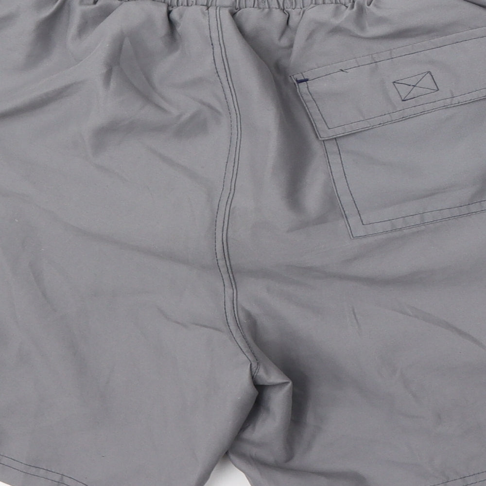 Easy Mens Grey  Polyester Sweat Shorts Size M L7 in Regular Tie