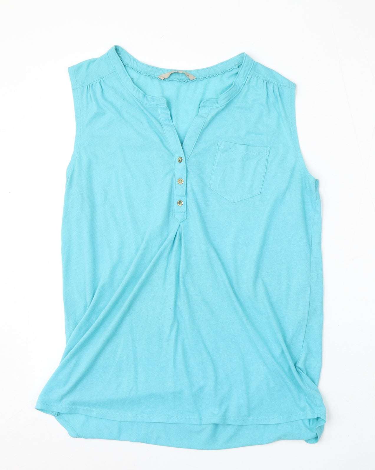 TU Womens Blue  Cotton Basic Tank Size 12 Round Neck