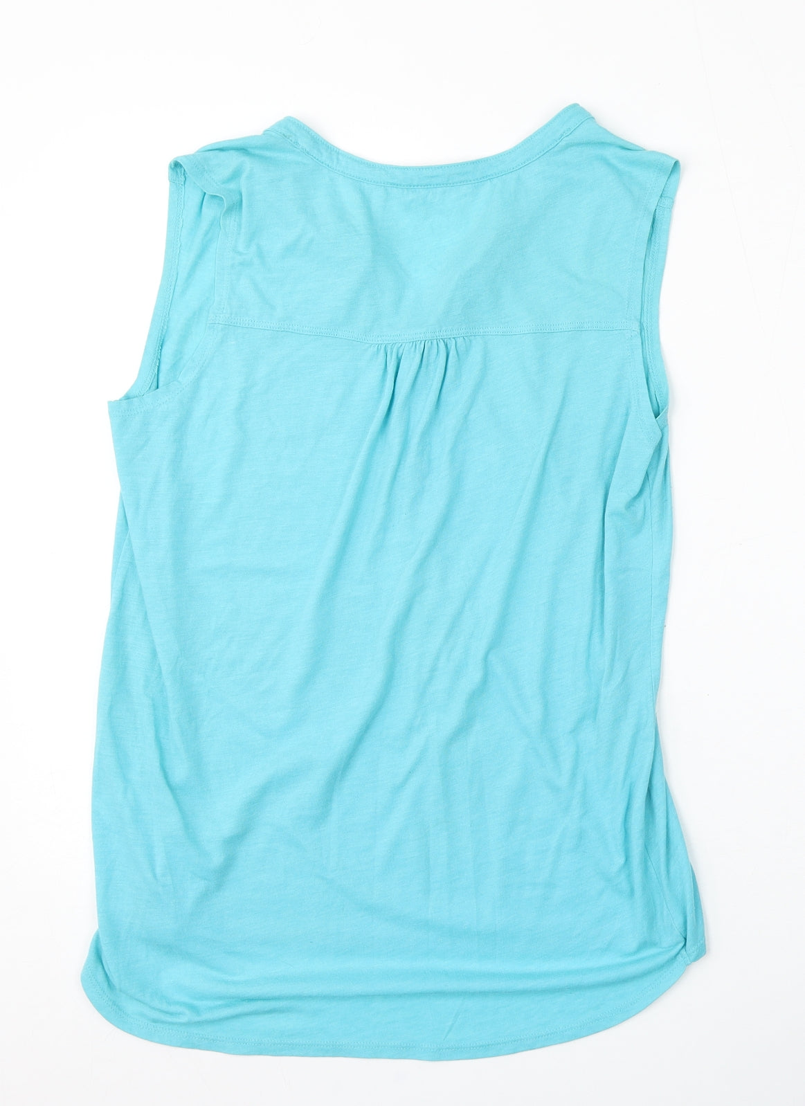 TU Womens Blue  Cotton Basic Tank Size 12 Round Neck
