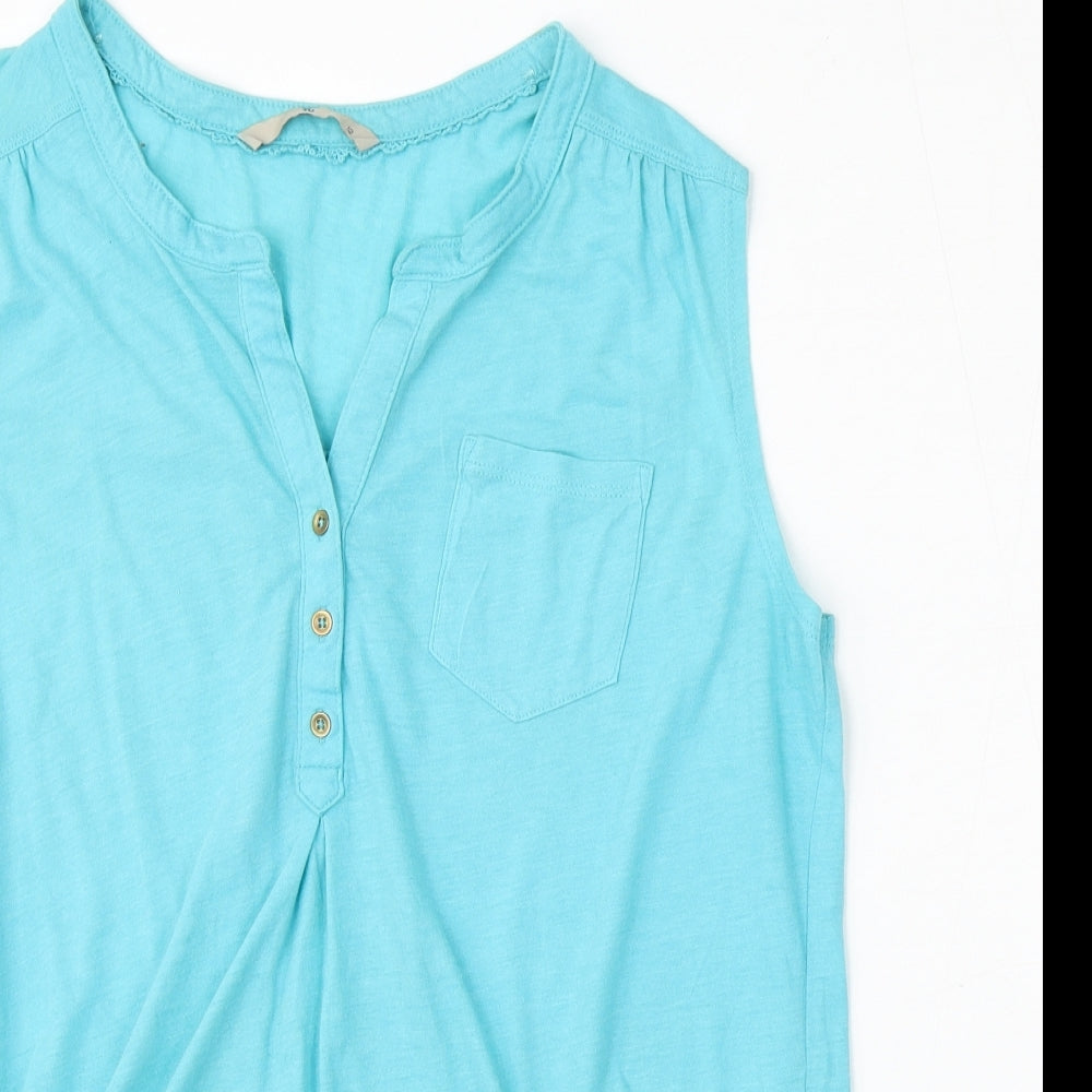 TU Womens Blue  Cotton Basic Tank Size 12 Round Neck