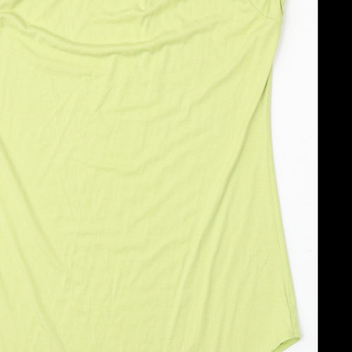 Marks and Spencer Womens Green  Viscose Basic Blouse Size 14 Round Neck