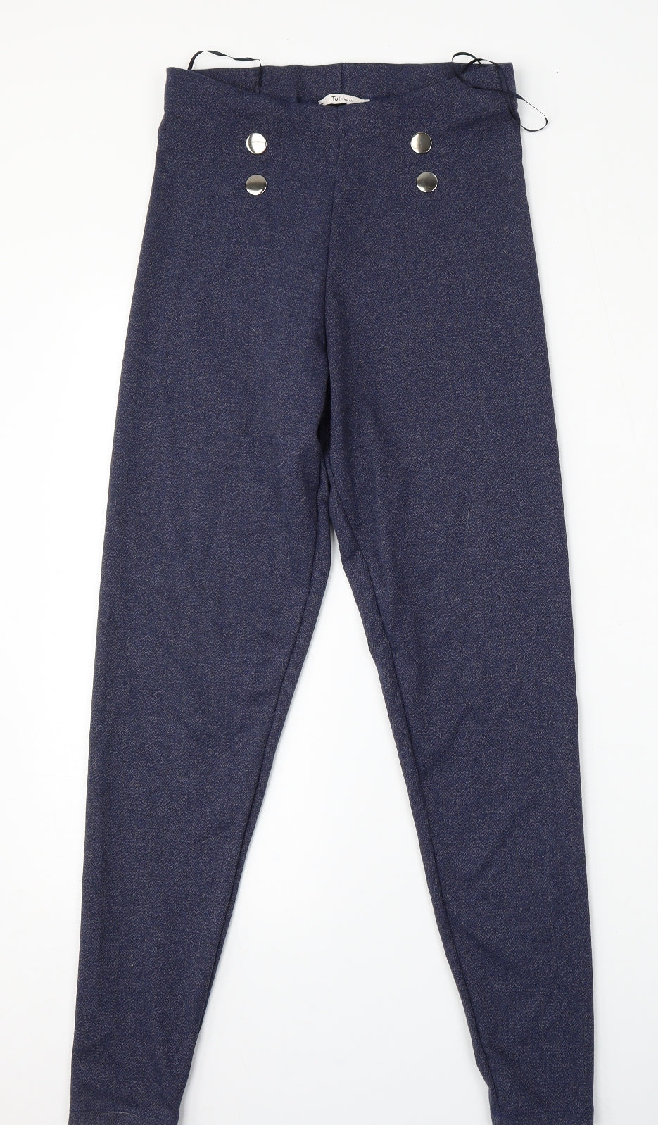 TU Womens Blue  Polyester Trousers  Size 10 L28 in Regular