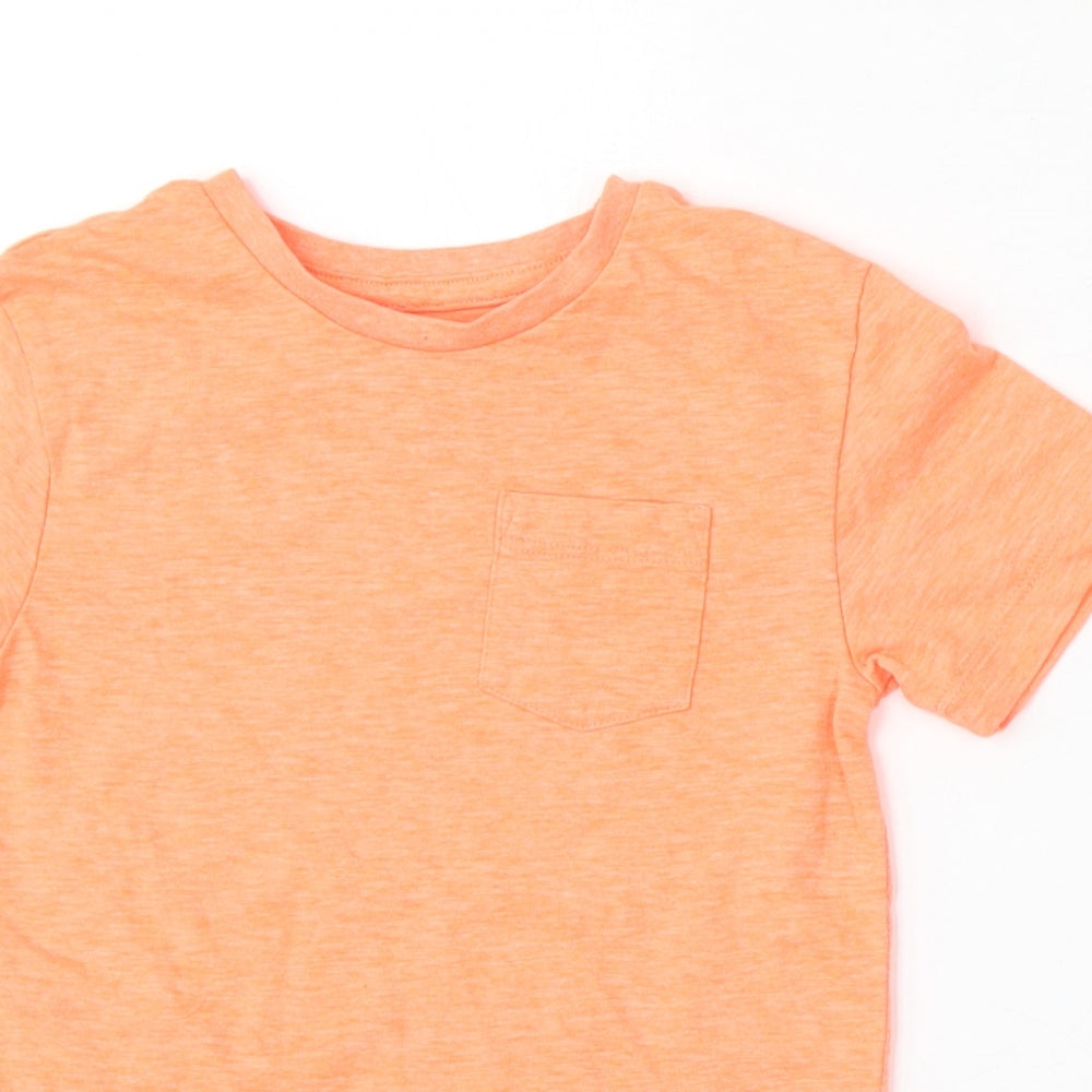 NEXT Boys Orange  Cotton Basic T-Shirt Size 4 Years Round Neck