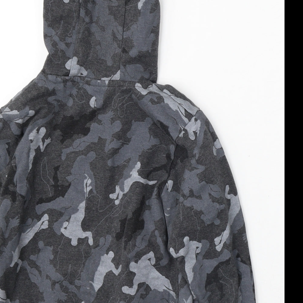 Fortnite Boys Grey Camouflage Cotton Pullover Hoodie Size XS