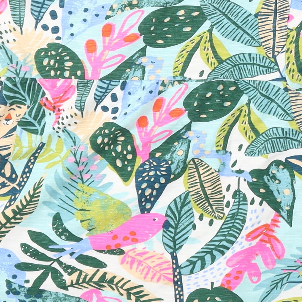 NEXT Girls Multicoloured Floral Cotton Basic Blouse Size 5-6 Years Round Neck