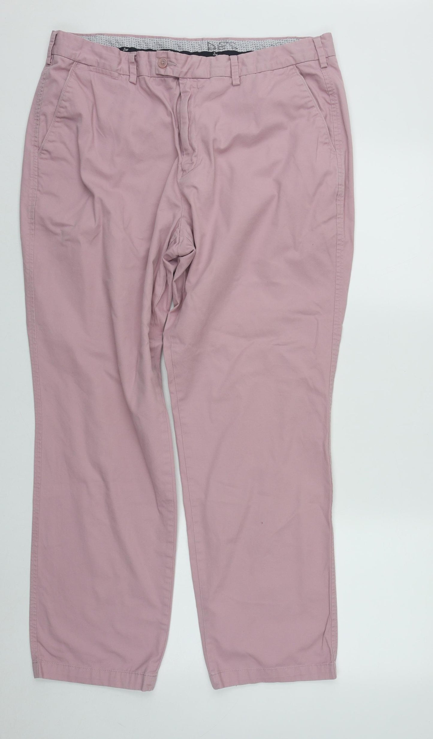 Samuel Windsor Mens Pink  Cotton Trousers  Size 38 in L26 in Regular Zip