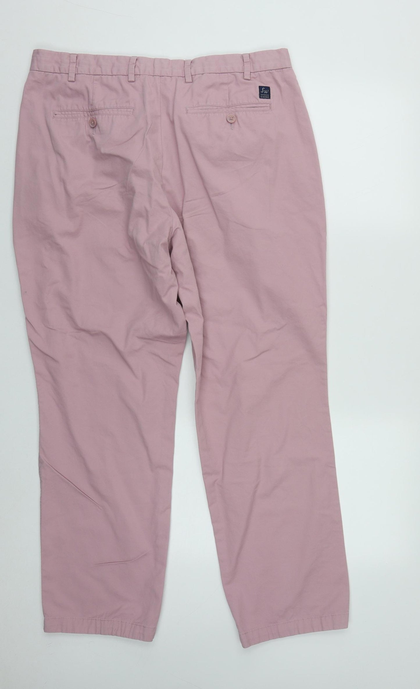 Samuel Windsor Mens Pink  Cotton Trousers  Size 38 in L26 in Regular Zip