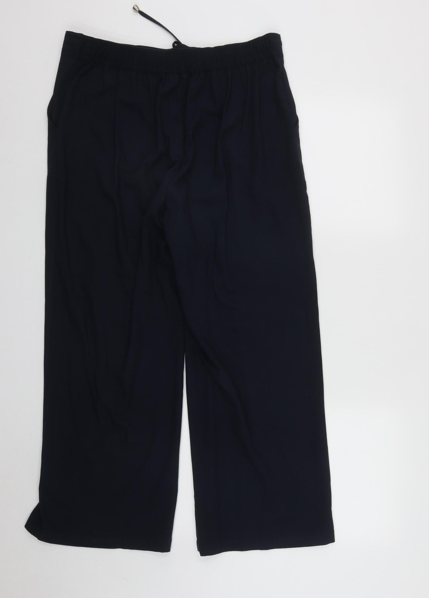 Papaya Womens Blue  Polyester Trousers  Size 14 L26 in Regular Drawstring