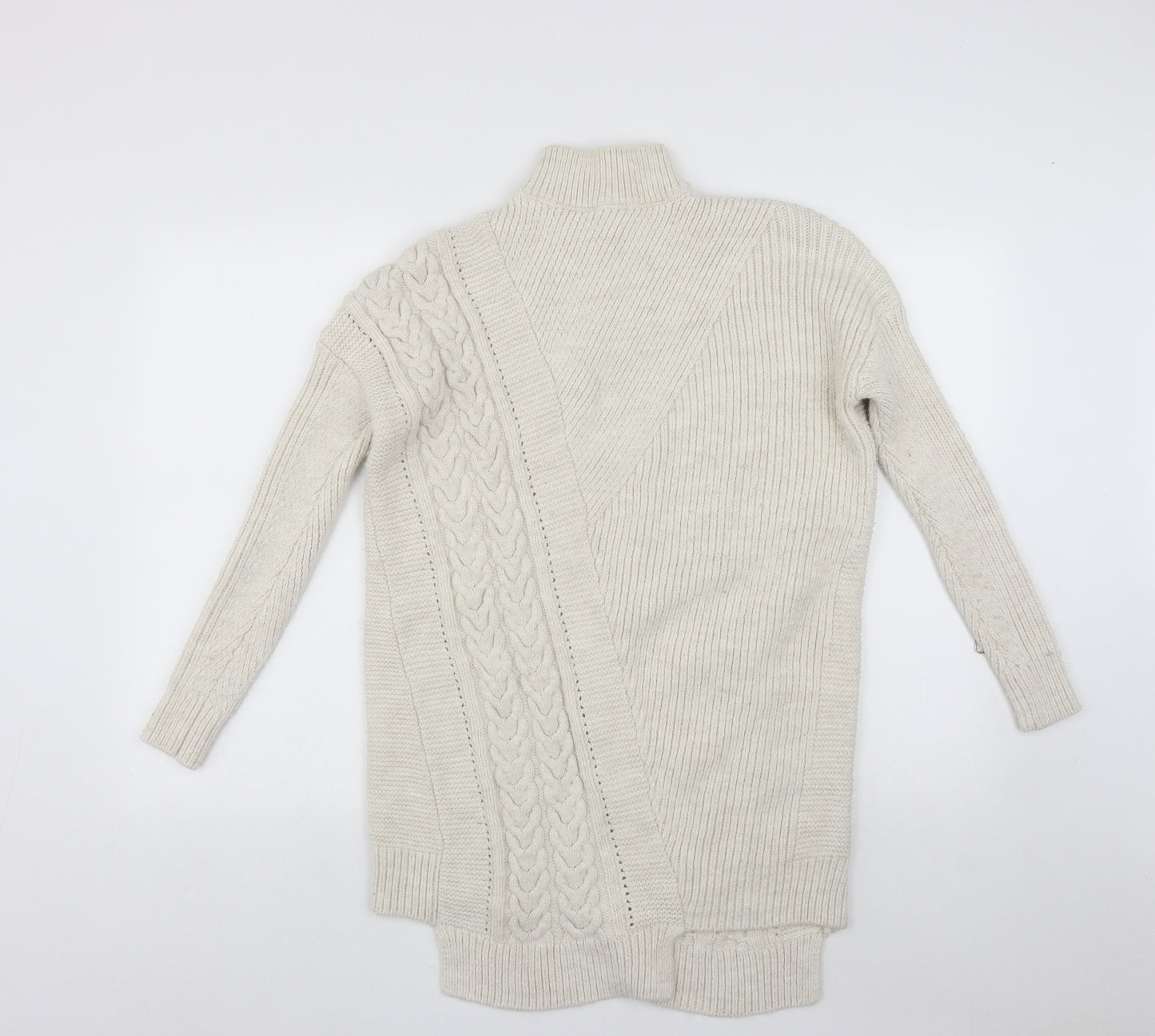 River Island Womens Beige High Neck  Acrylic Pullover Jumper Size XS