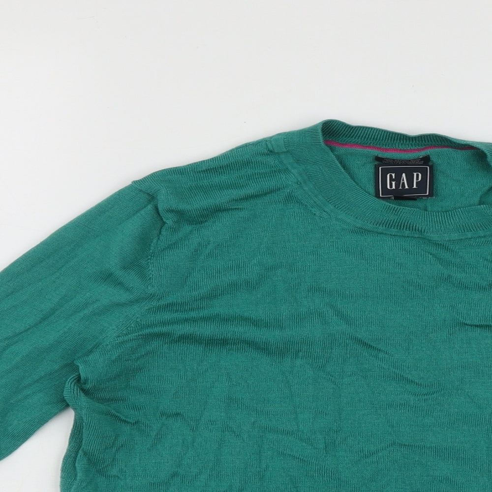 Gap Womens Green Round Neck  Wool Pullover Jumper Size M