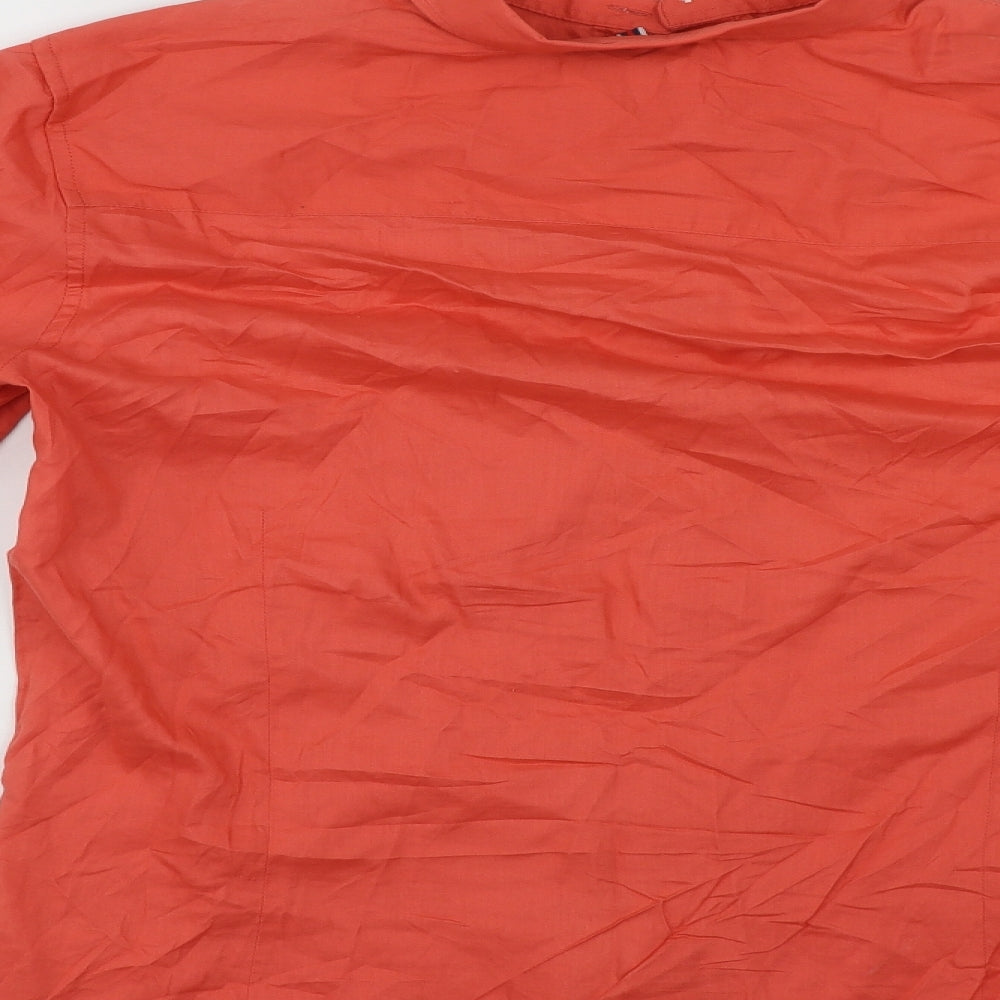 NEXT Mens Orange  Cotton  Button-Up Size M Collared Button